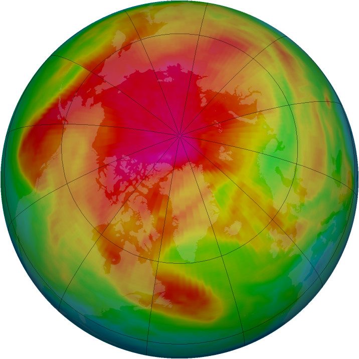 Arctic ozone map for 23 March 1985